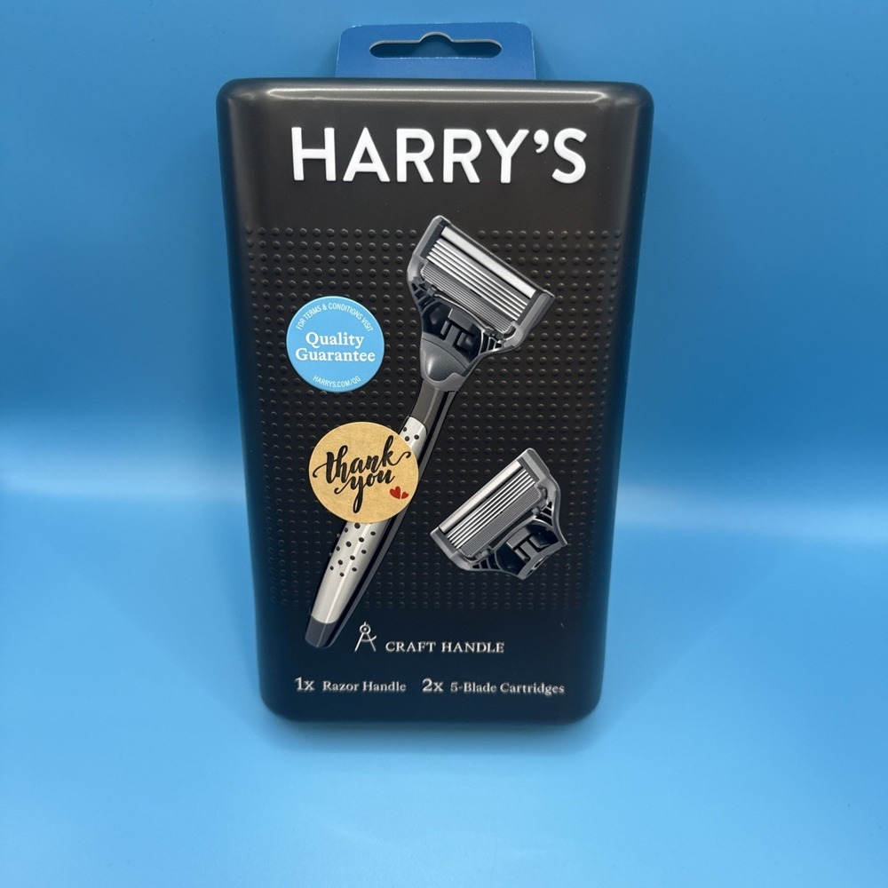 Brand NEW Harry's Men's CRAFT Handle Razor &  2x 5 Blade Cartridges Refills